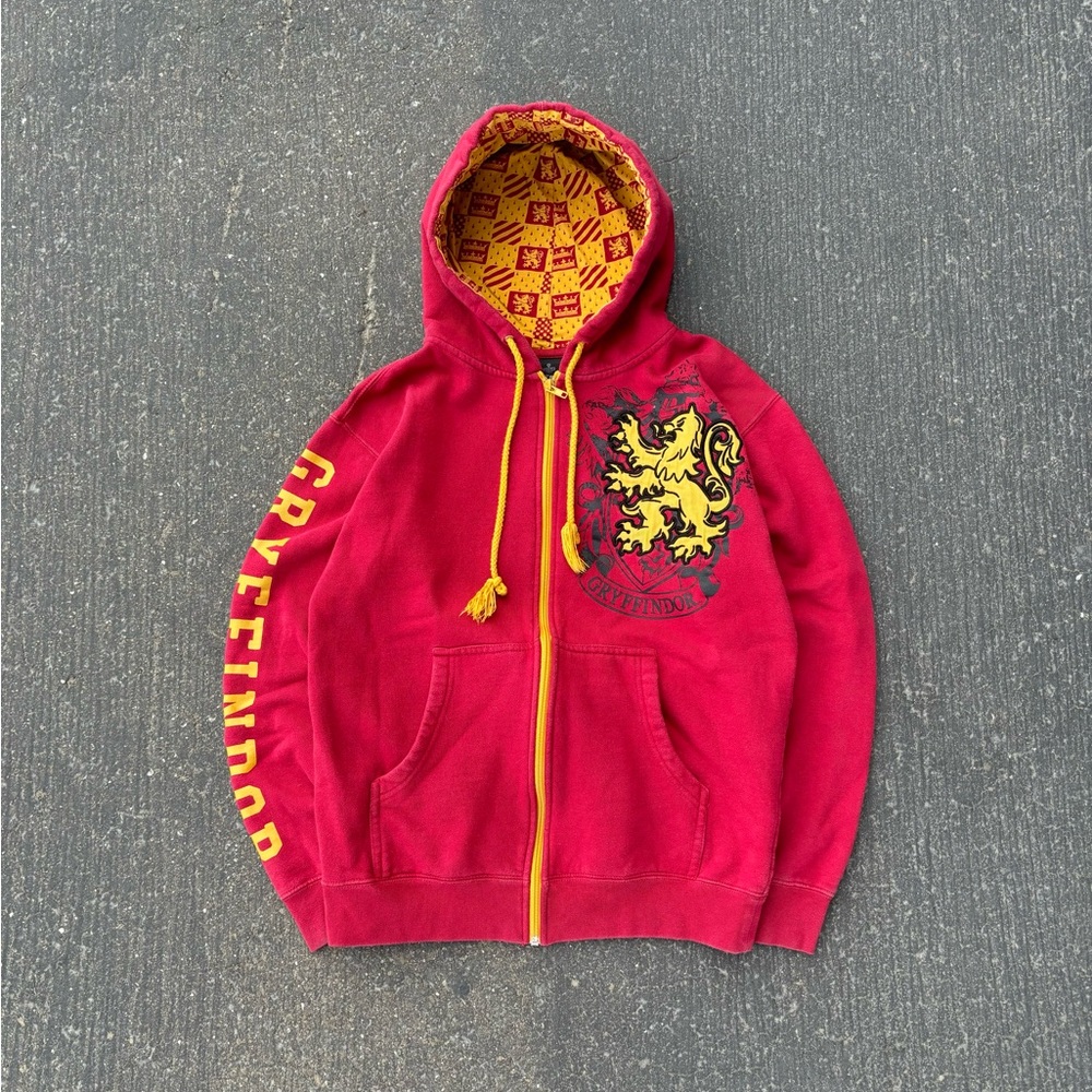 Y2K Warner Bros. Harry Potter Gryffindor Zip Up Hoodie Sweater Jacket